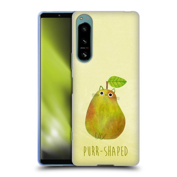 Planet Cat Puns Purr-shaped Soft Gel Case for Sony Xperia 5 IV