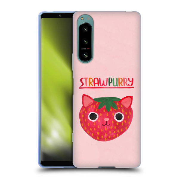Planet Cat Puns Strawpurry Soft Gel Case for Sony Xperia 5 IV