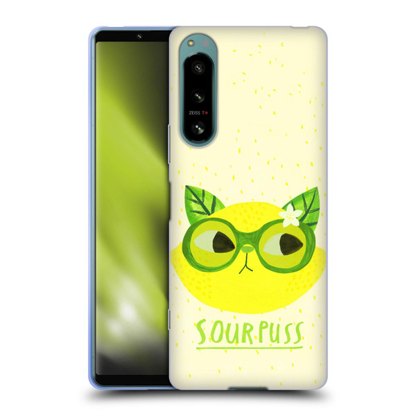Planet Cat Puns Sour Puss Soft Gel Case for Sony Xperia 5 IV