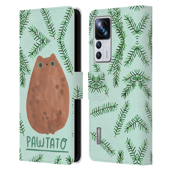 Planet Cat Puns Pawtato Leather Book Wallet Case Cover For Xiaomi 12T Pro
