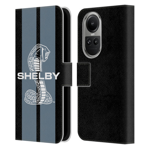 Shelby Car Graphics Gray Leather Book Wallet Case Cover For OPPO Reno10 5G / Reno10 Pro 5G