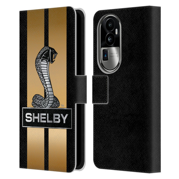 Shelby Car Graphics Gold Leather Book Wallet Case Cover For OPPO Reno10 Pro+