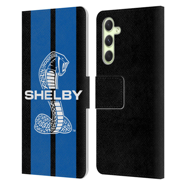 Shelby Car Graphics Blue Leather Book Wallet Case Cover For Samsung Galaxy A54 5G