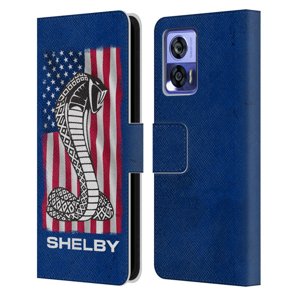 Shelby Logos American Flag Leather Book Wallet Case Cover For Motorola Edge 30 Neo 5G