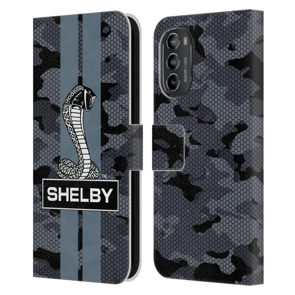 Shelby Logos Camouflage Leather Book Wallet Case Cover For Motorola Moto G82 5G