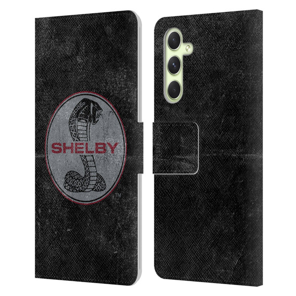 Shelby Logos Distressed Black Leather Book Wallet Case Cover For Samsung Galaxy A54 5G