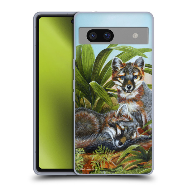 Lisa Sparling Creatures Red Fox Kits Soft Gel Case for Google Pixel 7a