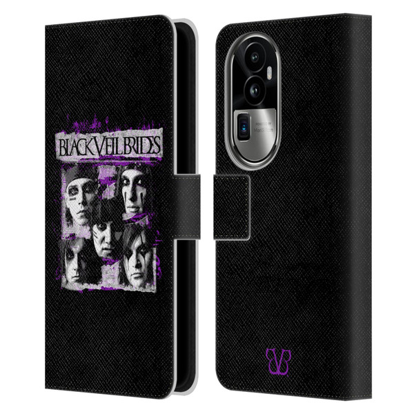 Black Veil Brides Band Art Grunge Faces Leather Book Wallet Case Cover For OPPO Reno10 Pro+