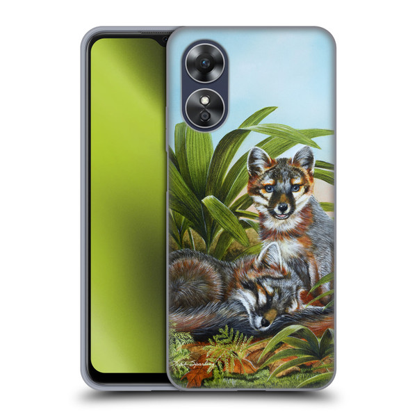 Lisa Sparling Creatures Red Fox Kits Soft Gel Case for OPPO A17
