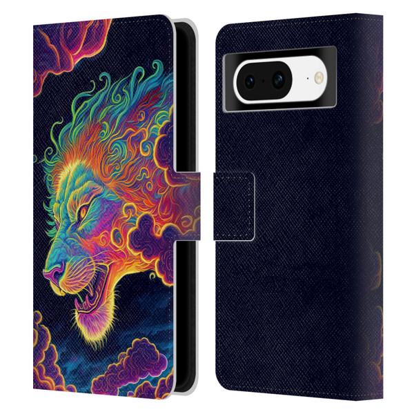 Wumples Cosmic Animals Clouded Lion Leather Book Wallet Case Cover For Google Pixel 8