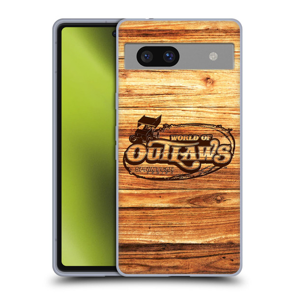 World of Outlaws Western Graphics Wood Logo Soft Gel Case for Google Pixel 7a