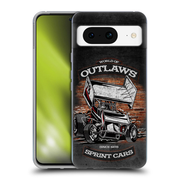 World of Outlaws Western Graphics Brickyard Sprint Car Soft Gel Case for Google Pixel 8