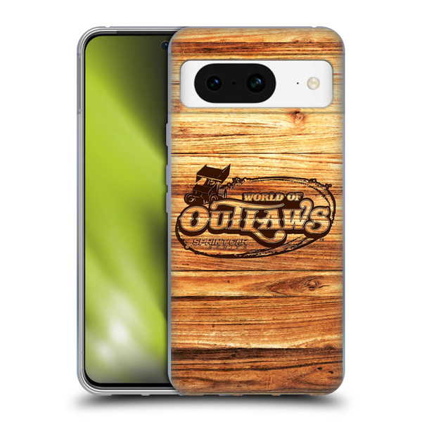 World of Outlaws Western Graphics Wood Logo Soft Gel Case for Google Pixel 8