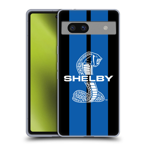 Shelby Car Graphics Blue Soft Gel Case for Google Pixel 7a