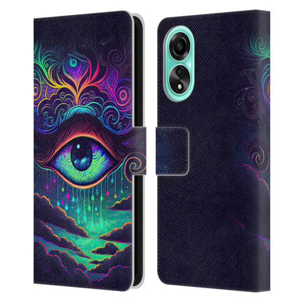 Wumples Cosmic Arts Eye Leather Book Wallet Case Cover For OPPO A78 5G
