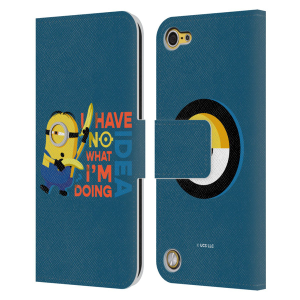 Minions Rise of Gru(2021) Humor No Idea Leather Book Wallet Case Cover For Apple iPod Touch 5G 5th Gen