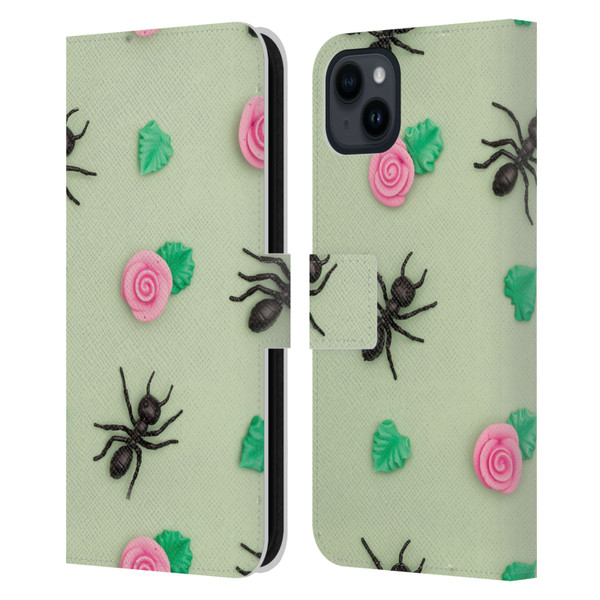 Pepino De Mar Patterns 2 Ant Leather Book Wallet Case Cover For Apple iPhone 15 Plus