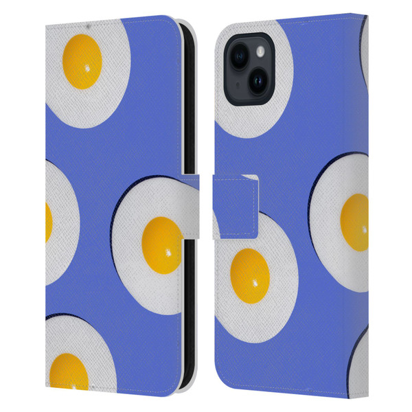 Pepino De Mar Patterns 2 Egg Leather Book Wallet Case Cover For Apple iPhone 15 Plus