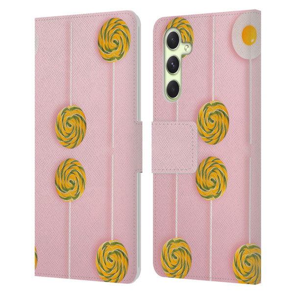 Pepino De Mar Patterns 2 Lollipop Leather Book Wallet Case Cover For Samsung Galaxy A54 5G