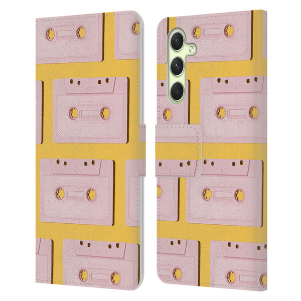 Pepino De Mar Patterns 2 Cassette Tape Leather Book Wallet Case Cover For Samsung Galaxy A54 5G