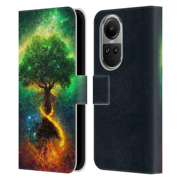 Wumples Cosmic Universe Yggdrasil, Norse Tree Of Life Leather Book Wallet Case Cover For OPPO Reno10 5G / Reno10 Pro 5G