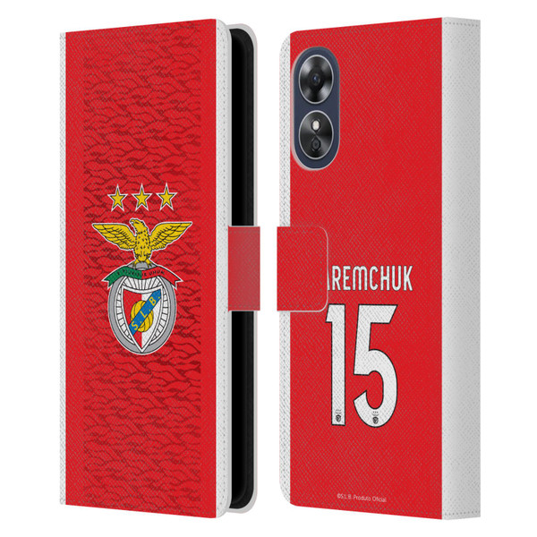 S.L. Benfica 2021/22 Players Home Kit Roman Yaremchuk Leather Book Wallet Case Cover For OPPO A17
