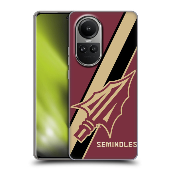 Florida State University FSU Florida State University Stripes Soft Gel Case for OPPO Reno10 5G / Reno10 Pro 5G