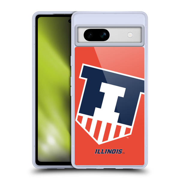 University Of Illinois U Of I University Of Illinois Oversized Icon Soft Gel Case for Google Pixel 7a