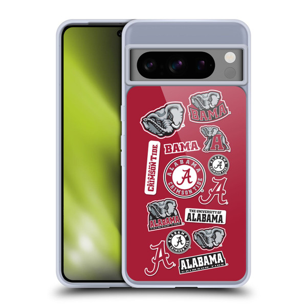 University Of Alabama UA The University Of Alabama Art Collage Soft Gel Case for Google Pixel 8 Pro