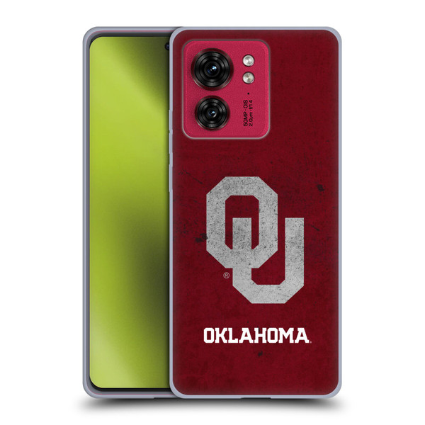 University of Oklahoma OU The University of Oklahoma Distressed Look Soft Gel Case for Motorola Moto Edge 40