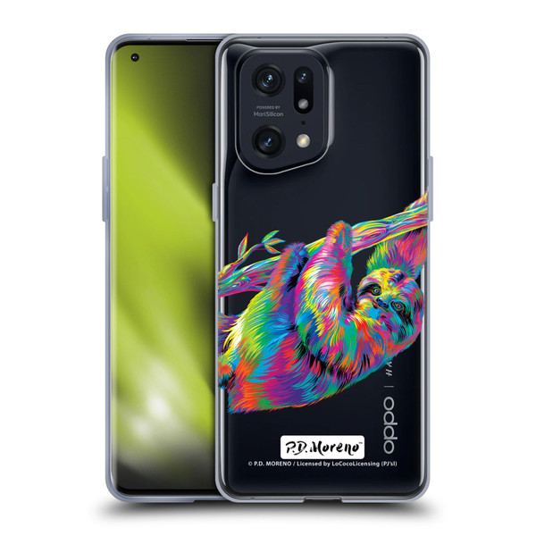 P.D. Moreno Animals Sloth Soft Gel Case for OPPO Find X5 Pro