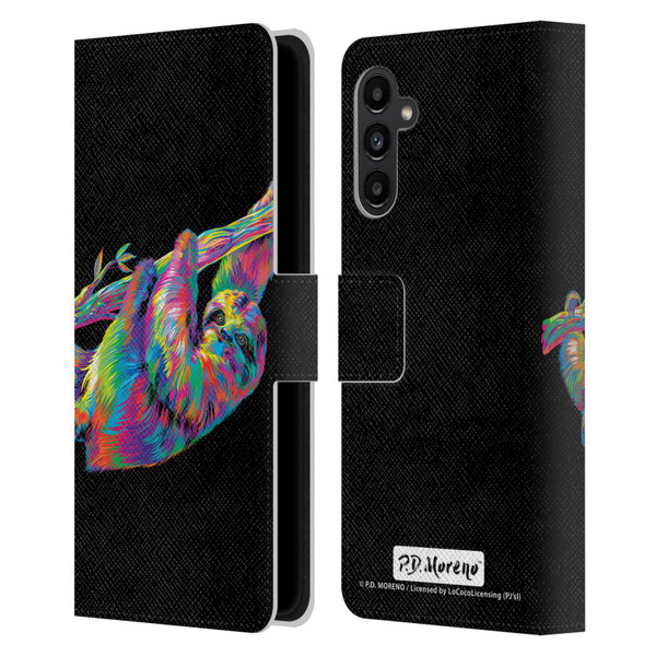P.D. Moreno Animals Sloth Leather Book Wallet Case Cover For Samsung Galaxy A13 5G (2021)