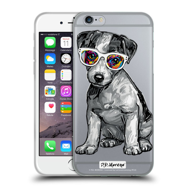 P.D. Moreno Black And White Dogs Jack Russell Soft Gel Case for Apple iPhone 6 / iPhone 6s