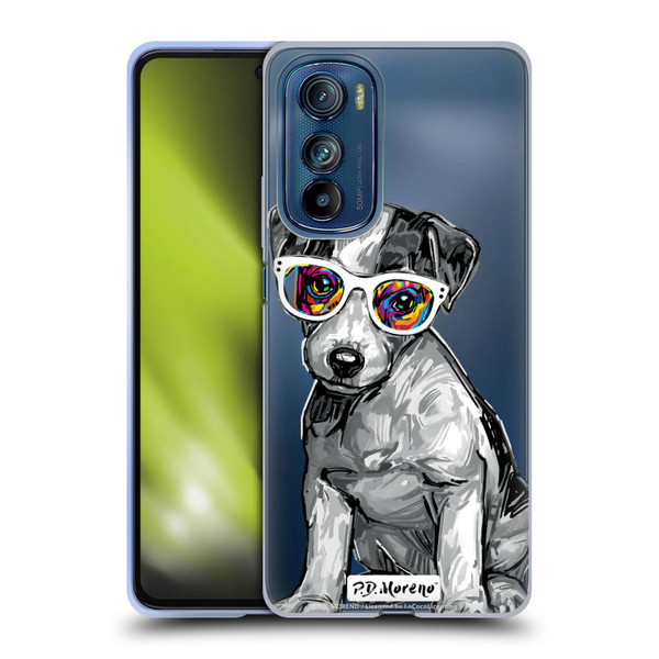 P.D. Moreno Black And White Dogs Jack Russell Soft Gel Case for Motorola Edge 30