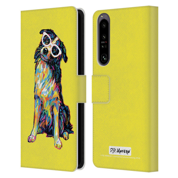 P.D. Moreno Dogs Border Collie Leather Book Wallet Case Cover For Sony Xperia 1 IV