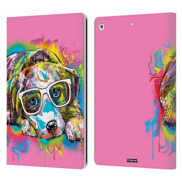 P.D. Moreno Drip Art Cats And Dogs Labrador Leather Book Wallet Case Cover For Apple iPad 10.2 2019/2020/2021