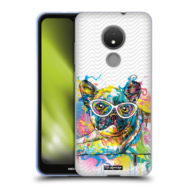 P.D. Moreno Drip Art Cats And Dogs French Bulldog Soft Gel Case for Nokia C21
