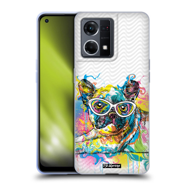 P.D. Moreno Drip Art Cats And Dogs French Bulldog Soft Gel Case for OPPO Reno8 4G