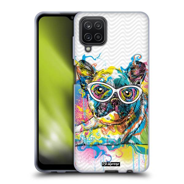 P.D. Moreno Drip Art Cats And Dogs French Bulldog Soft Gel Case for Samsung Galaxy A12 (2020)
