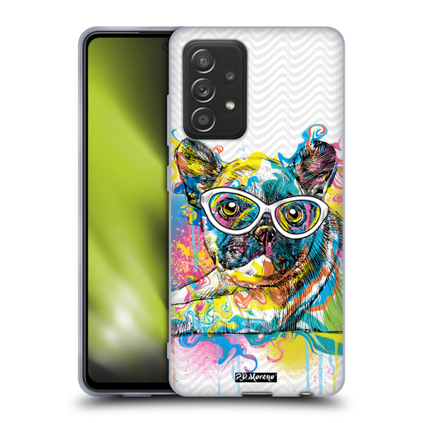 P.D. Moreno Drip Art Cats And Dogs French Bulldog Soft Gel Case for Samsung Galaxy A52 / A52s / 5G (2021)