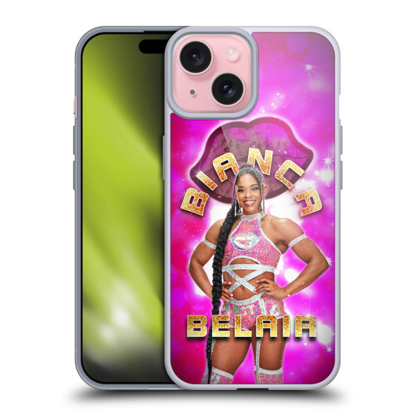 WWE Bianca Belair Portrait Soft Gel Case for Apple iPhone 15