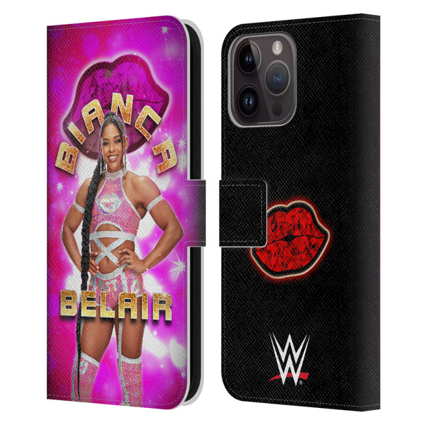 WWE Bianca Belair Portrait Leather Book Wallet Case Cover For Apple iPhone 15 Pro Max