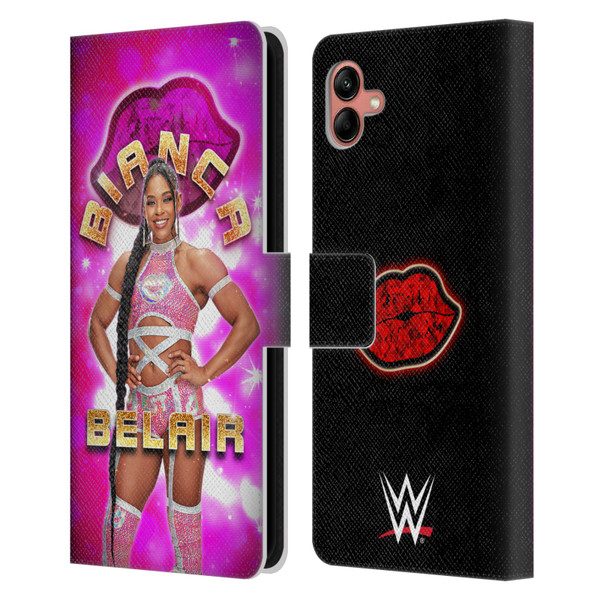 WWE Bianca Belair Portrait Leather Book Wallet Case Cover For Samsung Galaxy A04 (2022)