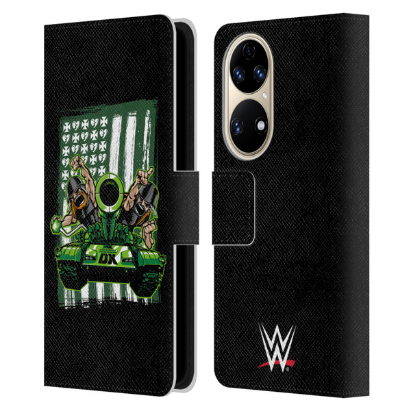 WWE D-Generation X Flag Leather Book Wallet Case Cover For Huawei P50