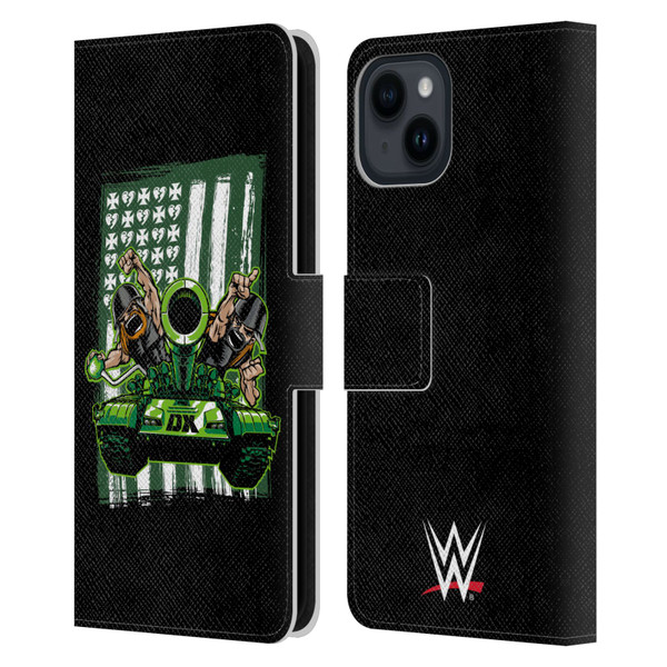 WWE D-Generation X Flag Leather Book Wallet Case Cover For Apple iPhone 15
