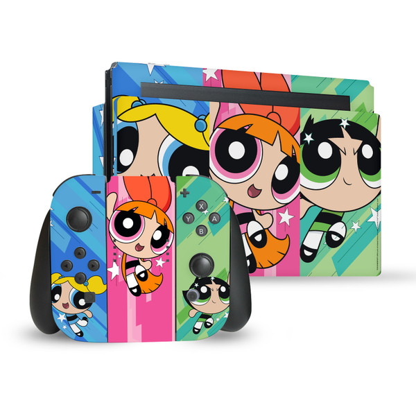 The Powerpuff Girls Graphics Group Oversized Vinyl Sticker Skin Decal Cover for Nintendo Switch Bundle