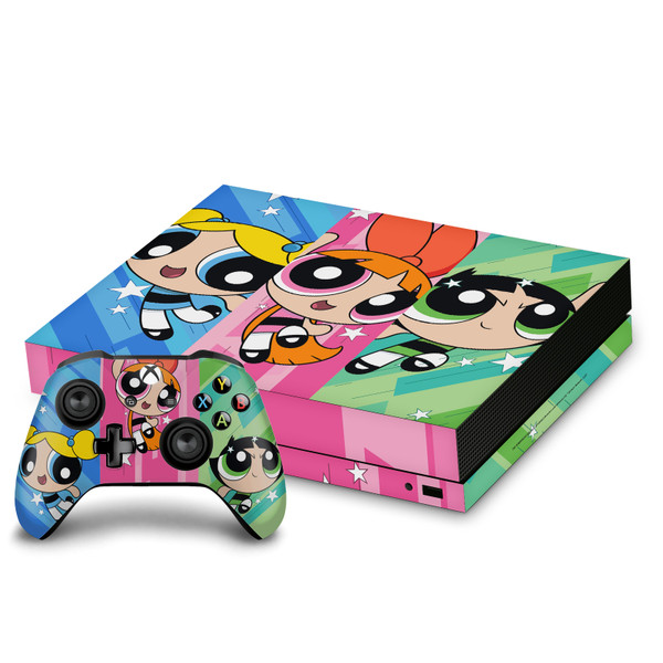 The Powerpuff Girls Graphics Group Oversized Vinyl Sticker Skin Decal Cover for Microsoft Xbox One X Bundle