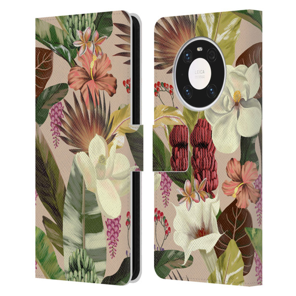 Anis Illustration Graphics New Tropicals Leather Book Wallet Case Cover For Huawei Mate 40 Pro 5G