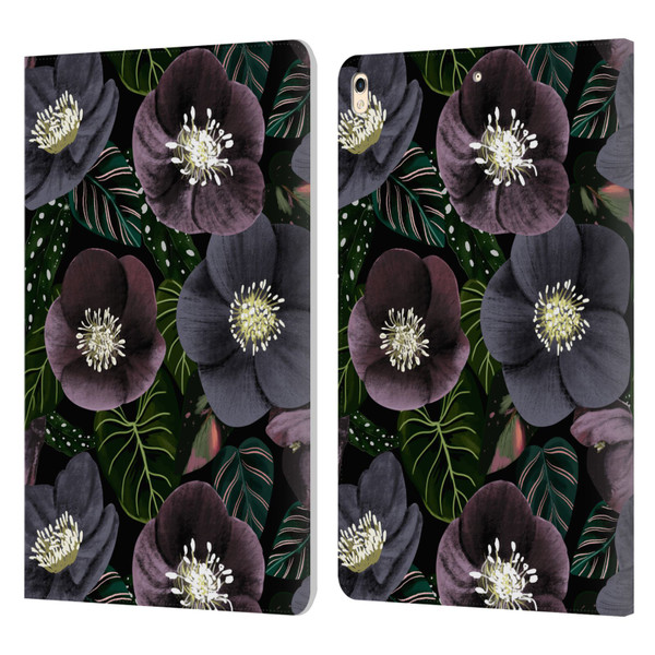Anis Illustration Graphics Dark Flowers Leather Book Wallet Case Cover For Apple iPad Pro 10.5 (2017)