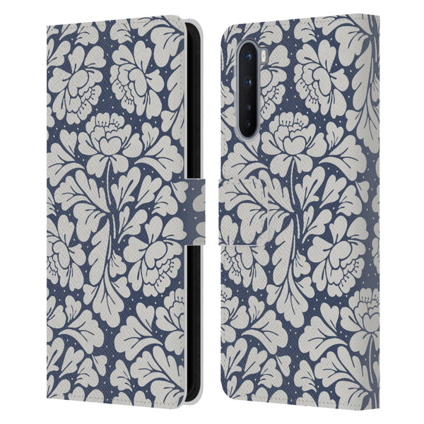 Anis Illustration Graphics Baroque Blue Leather Book Wallet Case Cover For OnePlus Nord 5G